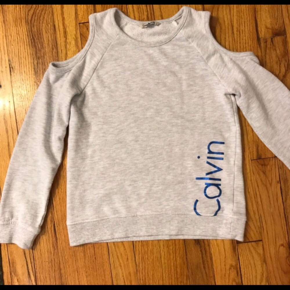 A gray and blue Calvin Klein long sleeve shirt!!